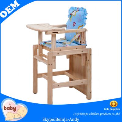 China 3 In 1 Function UK Market Popular Wooden Baby Highchair for sale