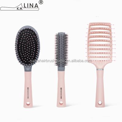 China Home OEM ODM Customize High Quality Plastic Pink Hair Detangle Massage Fashion Air Cushion Comb Set Blue Green for sale