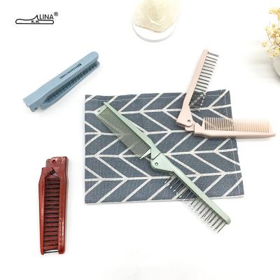 China Travel Morandi Colorful Color Foldable Plastic ABS Combs Portable Pocket Hair Combs for sale