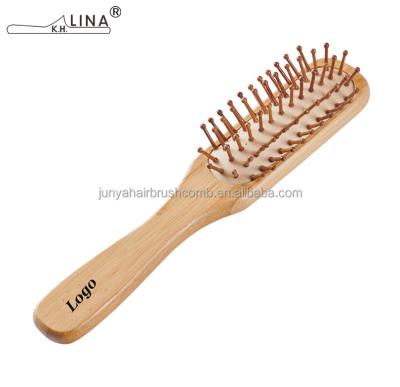 China Factory Price Cushion Factory Price Custom Logo Eco Bamboo Silicone Airbag Rectangle Hairbrush Long For Baby Kids for sale