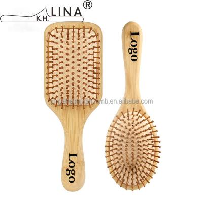 China Wholesale Eco-friendly Cheap Bamboo Hair Brush Cushion Scalp Massage Airbag Personal Wide Tooth Hairbrush Wooden Comb for sale