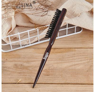 China Nondisposable Wooden Styling Natural Bamboo Hair Extension Wig Comb Paddle Round Hair Brush Pin Tail Pick Boar Bristle for sale