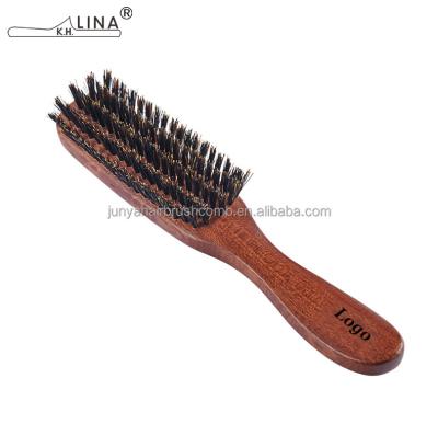 China DEEP CLEANING Man Around Cleaning Boar Bristle Comb and Badger Shaving Wooden Boars Hair Beard Brush for sale