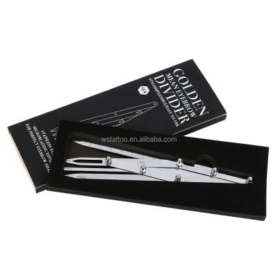 China New Style 4 Prong Stainless Steel Templates Medium Golden Environmental Permanent Eyebrow Makeup Tools for sale