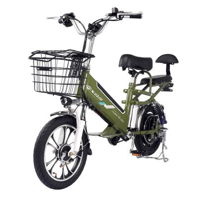 China Electric bike 16 inch wheel 48v10ah dual batteries 48v350w motor cargo brushless ebike high carbon steel delivery for sale