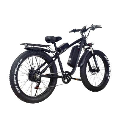 China Aluminum alloy fat tire beach mountain bikes 26 inch fat tires 500W electric mountainbike 13ah/48v motor full suspension for sale