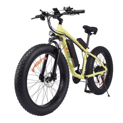 China Fat Tire 26 Inch Beach 48 V/500 W Motor 10.4 AH Lithium Battery Standard Brushless Mountain Electric Mountain Bike for sale