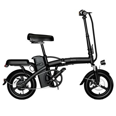 China Standard height 48v240w battery brushless motor 14inch carbon steel frame 48v12ahlithium ebike city folding electric bike for sale