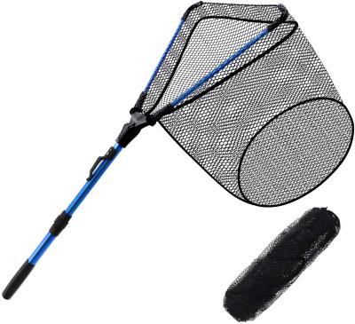 China Telescopic Rubber Liner Folding Mesh Foldable Net Monofilament Fishing Net Pole Landing Net For Freshwater Saltwater for sale