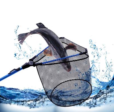 China Nylon Mesh Safe Fish Catching Landing Nets Poles Fishing Net Monofilament Collapsible Handle Durables For Fishing for sale