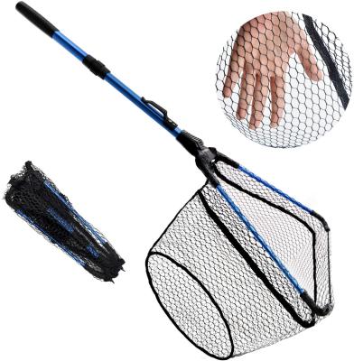 China Monofilament Fly Fish Landing Net - Bass Net Folding Rubber Coating Trout Net for Catching and Releasing for sale