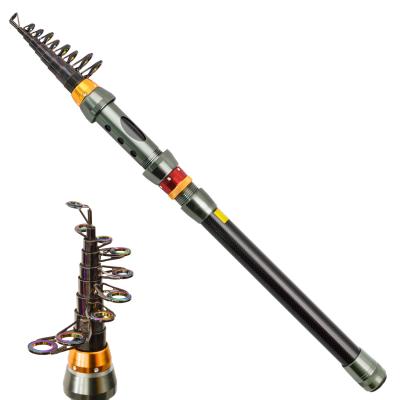 China Carbon Fishing Rod Graphite Carbon Fiber Portable Rotating Telescopic Fishing Pole for Boat Saltwater and Freshwater for sale