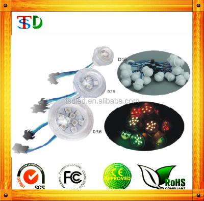 China Waterproof AlGaInP D16 D26 D36mm WS2811 WS2801 LED RGB Pixel Light for sale