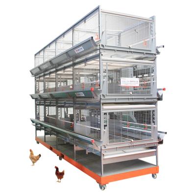 China Full automatic chicken cages birds breeding egg breeder cage 4 layers cages breeding system for rooster and hen for sale