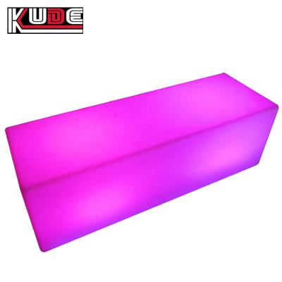 China Modern 16 Colors Changing Long Led Cube Stools Rechargeable Glowing Led Furniture For Outdoor And Events for sale