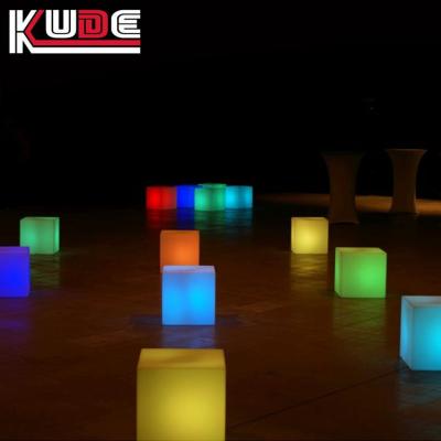 China Plastic Bar Chair 6 Inch LED Glow Cube For Indoor Outdoor Led Cube Stool for sale