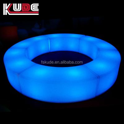 China Modern Outdoor LED Furniture LED Curved Bench/LED Light Bench With 16colors RGB Change for sale