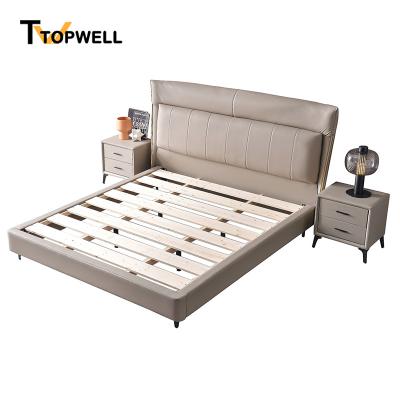 China Design modular luxury modern european style fashionable soft leather bed for home furniture for sale