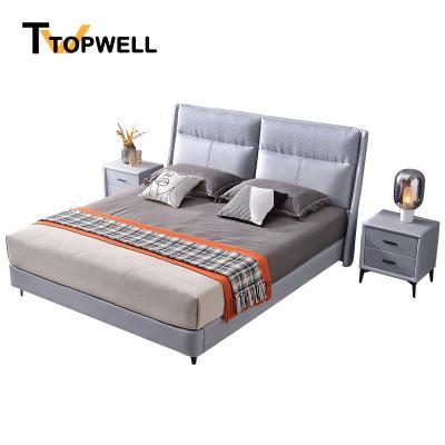 China New Design Italian Modern King Size Adjustable Double Bedroom Furniture Latest Soft Leather Luxury Bed (Size) for sale