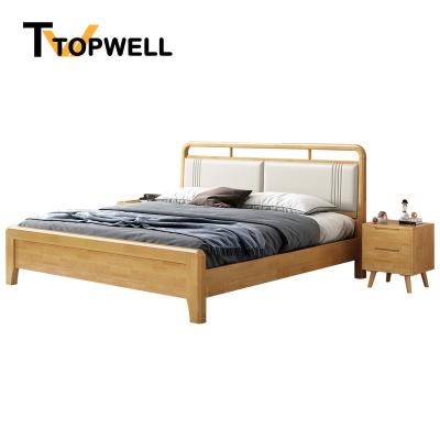 China Latest Master Bedroom Furniture King Size Bed Double Bed Eco-friendly Modern Simple Soft Bag Wooden Bed for sale