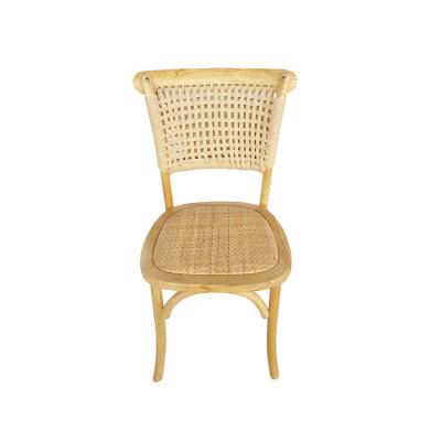 China Durable Wholesale Wooden Rattan Chair Dining Furniture Customized Comfortable Wooden Dining Chair for sale