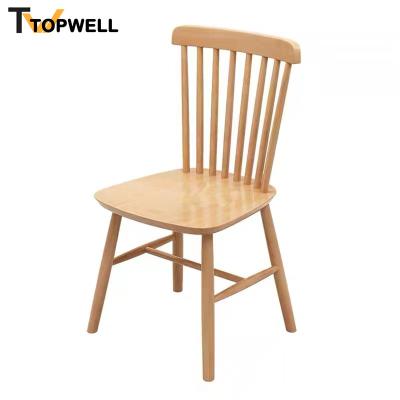 China Portable Solid Wood Color Coffee Finish Chair Natural Color Finish Wooden Dining Chair for sale