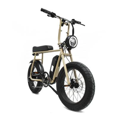 China Retro Aluminum Alloy Mario bafang 500w hub motor ebike 2022 in gray beige for sale