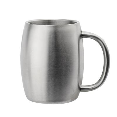 China Sustainable 14oz Handle Coffee Cup Mugs Silver Eco-friendly Tumbler Mugs Customized Logo White Box Stainless Steel Material China Factory for sale