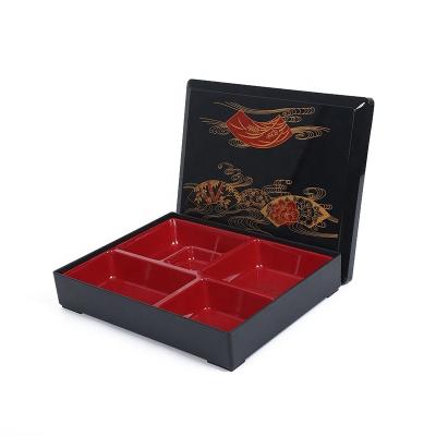 China Wholesale Grid Viable Bento Box Portable Heat Resistant Japanese Style Sushi Lunch Box for sale