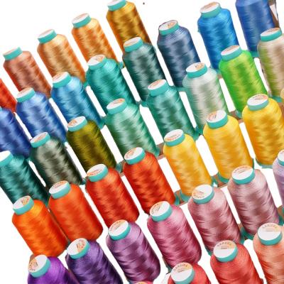 China 800 Yards Hot Sale Hilos Polyester Bobbin Thread 120D/2 Hot Sale 100% Embroidery Yarns for sale