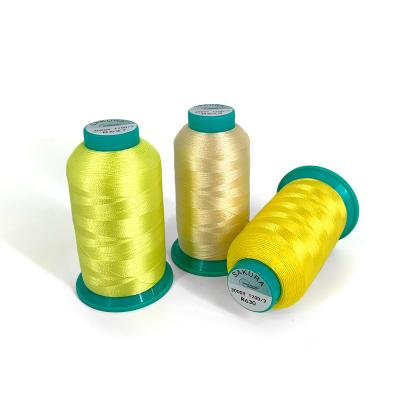 China Low Shrinkage Yarn Shiny Recycled Polyester Embroidery Thread 120D/2 Light Thread By Chemical Method for sale