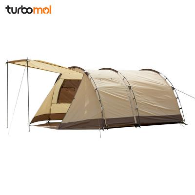 China Extended Type Fast Camping Folding Outdoor Pop Up Tents Waterproof 2 Rooms 1 Living Room 3-4 Person Tunnel Tent for sale