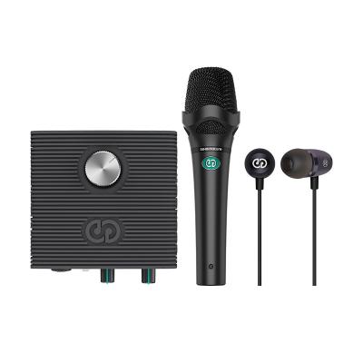 China Mobile phone computer karaoke microphone audio interface studio recording condenser microphone sound card set for sale