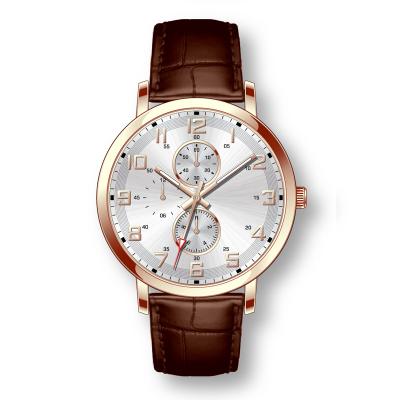 China Top Chronograph Brand OEM Wristwatches With Genuine Leather for sale