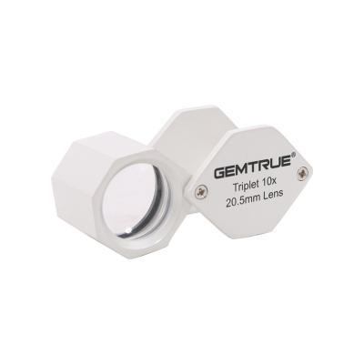 China Magnifying Lens for GemTrue 20.5mm Diameter 10x Triplet Magnifier Gem Eye Magnifying Glass Diamond Optical Lens Magnifier for sale