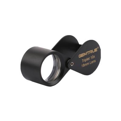 China High Quality Portable Metal Diamond Loupe 10 x 18mm Triplet Loupe Perfect Clarity Jewelry Magnifying Glass for sale