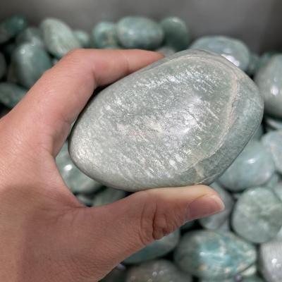 China China Wholesale Natural Polished Showy Quartz Amazonite Palm Healing Stones Crystals For Crafts for sale