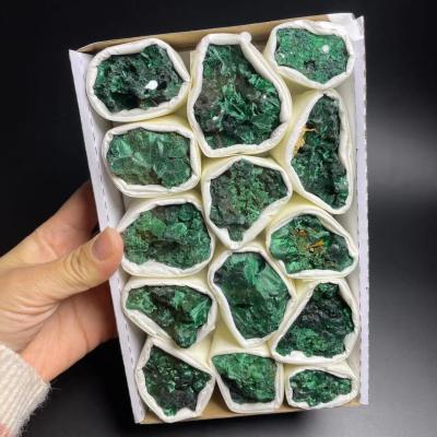 China Wholesale Bulk Natural High Quality Malachite Raw Specimen From China Healing Rough Stones With Box for sale