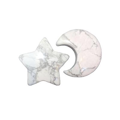 China China Hand Carved Natural Howlite Heart Shape Moon Star Shape Crystal Quartz High Quality For Gifts for sale