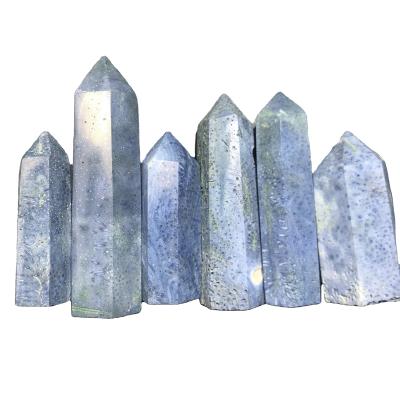 China Natural Good Quality China Jasper Point Tower Healing Crystal Blue Coral Crystal For Decoration for sale