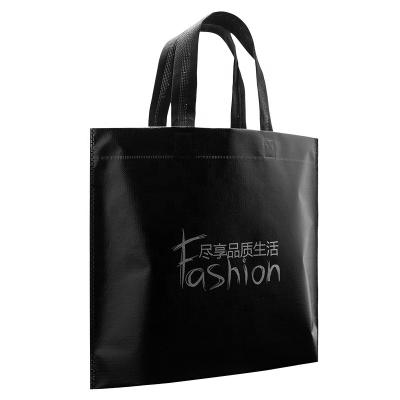 China BIODEGRADABLE high quality film covered fork handheld nonwoven shopping bag with logo printing for sale