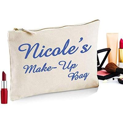 China Fashion Cosmetics Storage Canvas Pouch Makeup Cotton Zipper Bag for sale