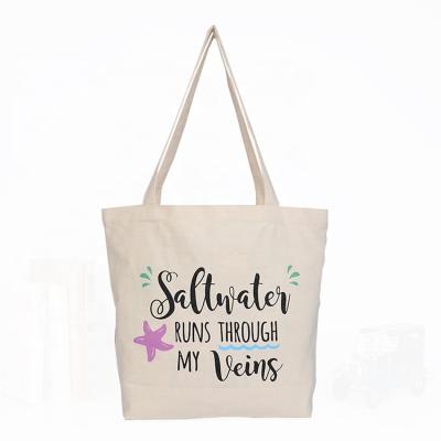 China Safety Canvas Cotton Bag Fashion Women Canvas Beach Tote Bag Cotton Recycle And Handle Bag for sale