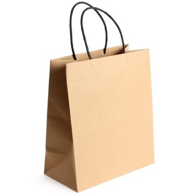 China High Quality Recyclable Recycle Small Brown Carry Handbags Paper Kraft Paper Bag With Handle for sale