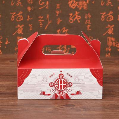 China Factory Customized Portable Folding White Cardboard Box Recyclable Color Printing Flip Flip Cake Gift Paper Box for sale