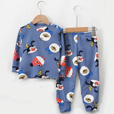 China Wholesale Breathable Pajamas Sleepwear Clothing Long Sleeve Cotton Kids Pajamas Set for sale