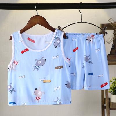 China 2021 Breathable Sleepwear Boys Girls Children Kids Print Organic Cotton Simple Custom Children's Pajamas Suit for sale