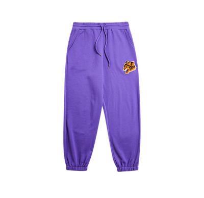 China Anti-pilling Dropshipping custom pantone 2022 color of the year animal letter embroidery men jogger print loose purple sweatpants for sale