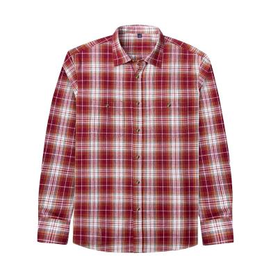 China Breathable Promotional Loose Button Up Long Sleeves Cotton Plaid Flannel Wholesale Shirt for sale