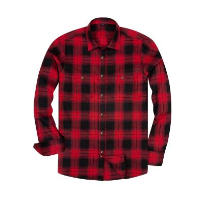 China Good Quality Breathable Long Sleeve Casual Customize Plus Size Mens Flannel Shirts Plaid For Men for sale